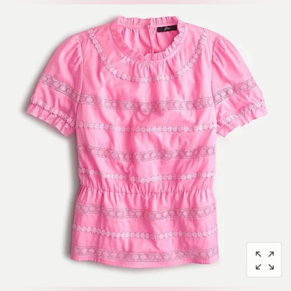 J. Crew Pink Embroidered Top